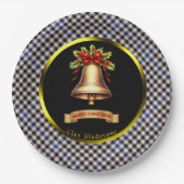 Assiettes En Carton Gladstone Tartan Noël personnalisé (Devant)