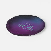 Assiettes En Carton Glam 40th Birthday Party Purple Nom (Angle)