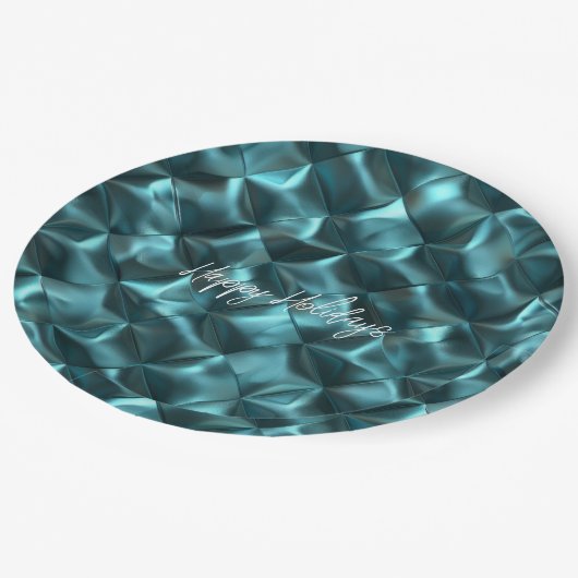Assiettes En Carton Glam Abstrait bleu turquoise (Angle)