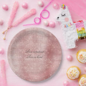 Assiettes En Carton Glam Blush rose brillant étincelle (Fête)