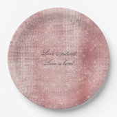 Assiettes En Carton Glam Blush rose brillant étincelle (Devant)