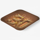 Assiettes En Carton Glam Brown élégant et Gold 30e anniversaire (Angulaire)
