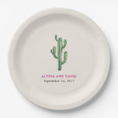 Assiettes En Carton Glam Cactus Mariage (Devant)