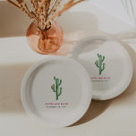 Assiettes En Carton Glam Cactus Mariage<br><div class="desc">Ces élégantes et tendance plaques de mariage ou de douche nuptiale présentent une illustration de cactus,  avec une typographie noir et rose foncé sur un arrière - plan neutre,  pour un look désert glamour.</div>