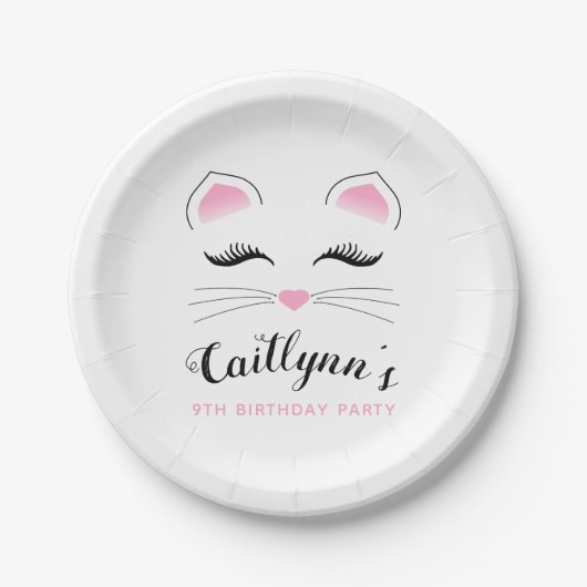 Assiettes En Carton Glam Cat fête d'anniversaire (Devant)