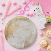 Assiettes En Carton Glam Gold Cream Blanc (Fête)