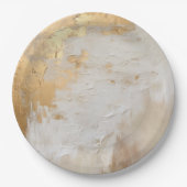 Assiettes En Carton Glam Gold Cream Blanc (Devant)