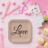 Assiettes En Carton Glam Leopard Heart Love Design (Fête)