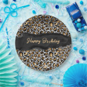 Assiettes En Carton Glam Leopard Joyeux anniversaire (Fête)