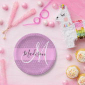 Assiettes En Carton Glam Lilac Metallic rose Honeycomb Nom (Fête)