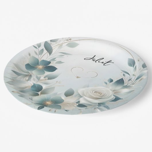 Assiettes En Carton Glam métal brillant haute Fête des mariées en arge (Angle)