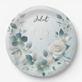 Assiettes En Carton Glam métal brillant haute Fête des mariées en arge (Devant)