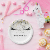 Assiettes En Carton Glam moderne Or Argent Black Eyelashes Beauté (Fête)