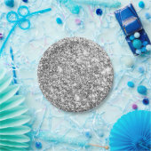 Assiettes En Carton Glam Parties scintillant argent (Fête)