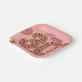 Assiettes En Carton Glam Pink et Gold Gemstone 30e anniversaire (Angulaire)