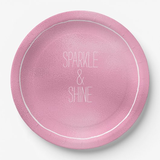 Assiettes En Carton Glam Pink Ombre (Devant)