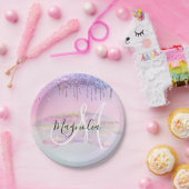 Assiettes En Carton Glam Rainbow Unicorn Ombre Parties scintillant Mon (Fête)
