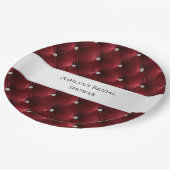 Assiettes En Carton Glam Red Faux Velvet de luxe (Angle)