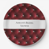 Assiettes En Carton Glam Red Faux Velvet de luxe (Devant)