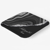 Assiettes En Carton Glam Silver Parties scintillant Black Festive (Angulaire)