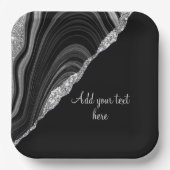 Assiettes En Carton Glam Silver Parties scintillant Black Festive (Recto)