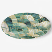 Assiettes En Carton Glam vert Gold Abstrait (Angle)