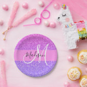 Assiettes En Carton Glam violet rose Parties scintillant étincelante M (Fête)