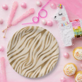 Assiettes En Carton Glam Zebra Stripes Motif Safari Gold ID1151 (Fête)