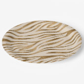 Assiettes En Carton Glam Zebra Stripes Motif Safari Gold ID1151 (Angle)