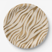 Assiettes En Carton Glam Zebra Stripes Motif Safari Gold ID1151 (Devant)
