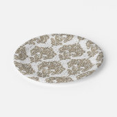 Assiettes En Carton Glamor Rustique Burlap Royal Damask Chic Moderne (Angle)