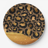 Assiettes En Carton Glamour en métal Glamor Tcheetah Peau (Devant)