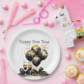 Assiettes En Carton 🍾 🎉 Glamour Nouvel An Plaques de Soirée 🥂 ✨ (Fête)