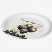 Assiettes En Carton 🍾 🎉 Glamour Nouvel An Plaques de Soirée 🥂 ✨ (Angle)