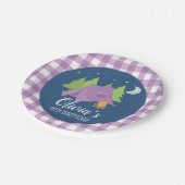 Assiettes En Carton Glamping Girl violet tente Camping fête d'annivers (Angle)