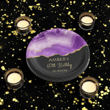 Glitter d'or violet Marbre Abstrait Aquarelle