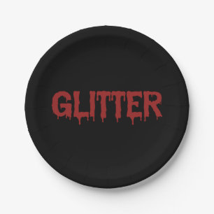 Assiettes En Carton Glitter en typographie de Blood