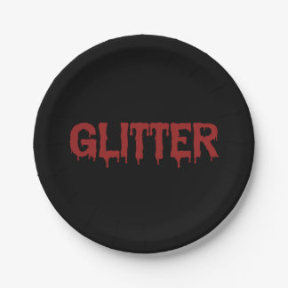 Assiettes En Carton Glitter en typographie de Blood