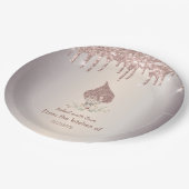 Assiettes En Carton Glitter Whisk Rose Gold Glitter Drips Bakery (Angle)