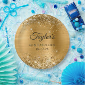 Assiettes En Carton Glittery Gold Foil 40 & Fabuleux (Fête)