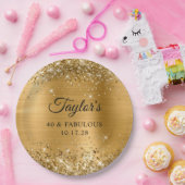 Assiettes En Carton Glittery Gold Foil 40 & Fabuleux (Fête)