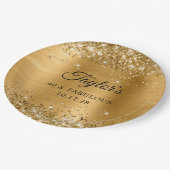 Assiettes En Carton Glittery Gold Foil 40 & Fabuleux (Angle)