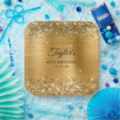 Assiettes En Carton Glittery Gold Foil 40e anniversaire (Fête)