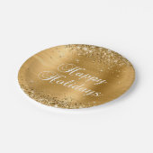 Assiettes En Carton Glittery Gold Foil Joyeuses Fêtes (Angle)