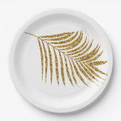 Assiettes En Carton Glittery Gold Palms Tropical Baby showers Mariages (Devant)