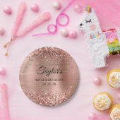 Assiettes En Carton Glittery Rose Gold Foil 40e anniversaire (Fête)