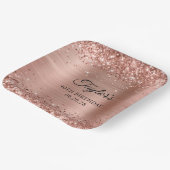Assiettes En Carton Glittery Rose Gold Foil 40e anniversaire (Angulaire)
