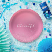Assiettes En Carton Glitz rose (Fête)