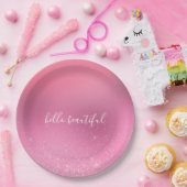 Assiettes En Carton Glitz rose (Fête)