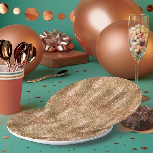 Assiettes En Carton Glitzy Champagne Gold Sparkam (Multi)